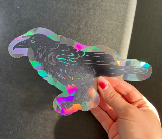 Raven/Crow Rainbow Maker I Halloween Decor Suncatcher Window Sticker