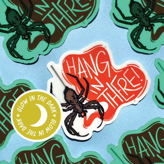 Hang in There Spider Glow in the Dark Sticker