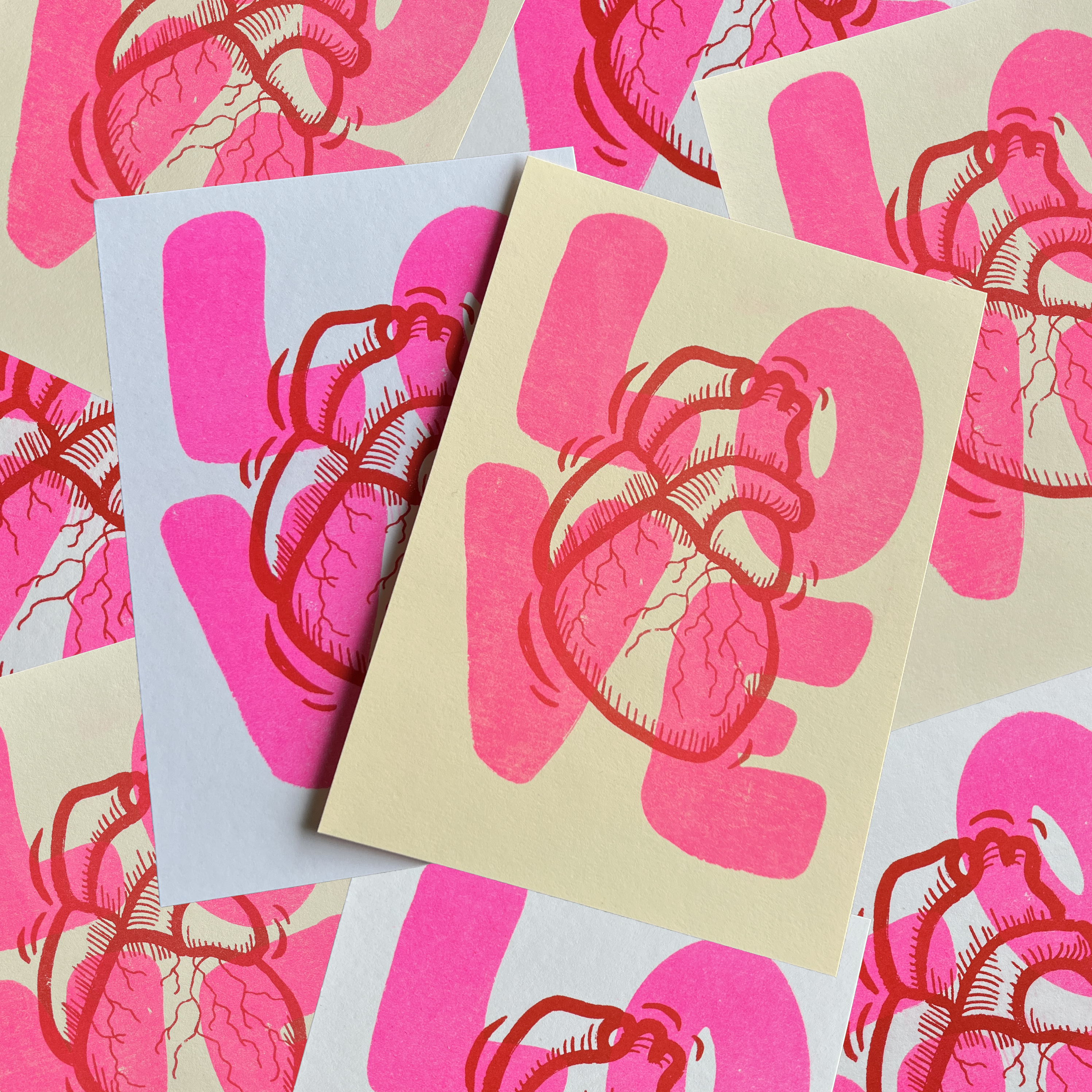 Happy Valentine's Day My Love - Risograph Printed Valentine's Day Card