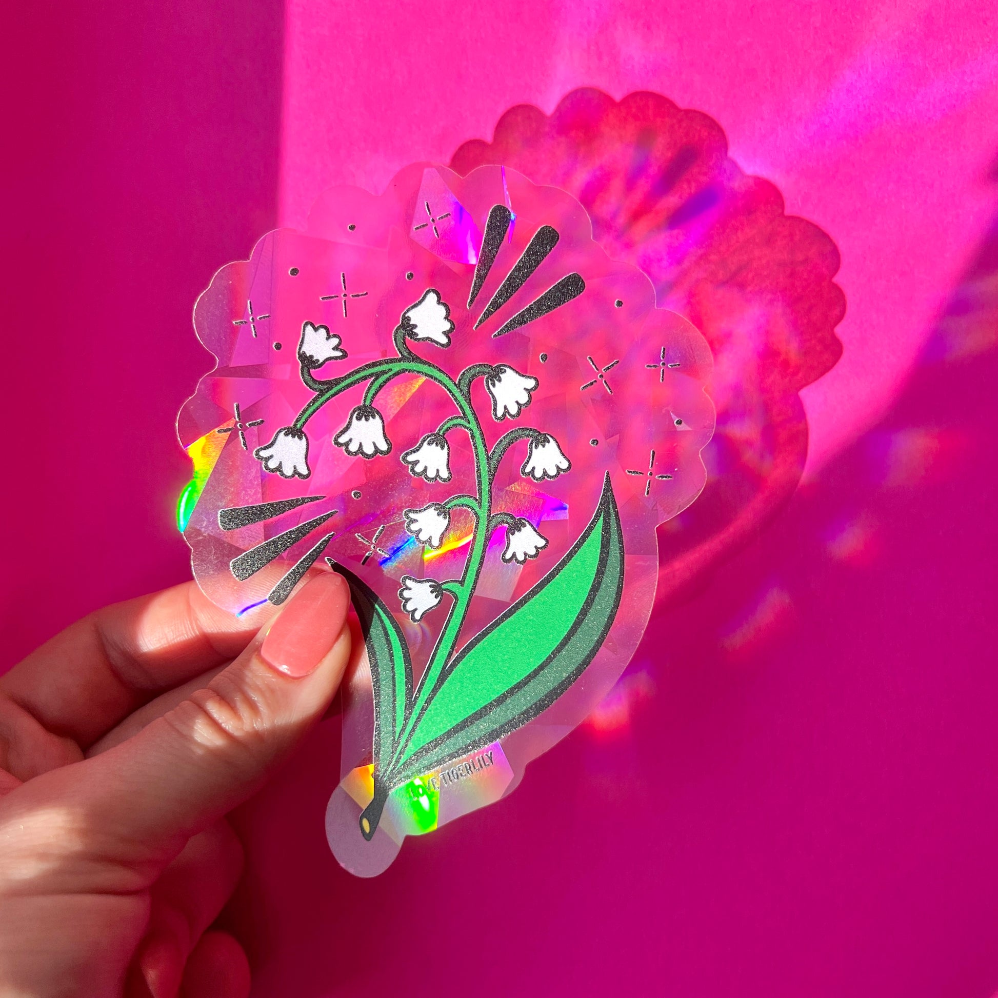 Lily of the Valley Rainbow Maker I May Birth Flower Suncatcher Window  Sticker