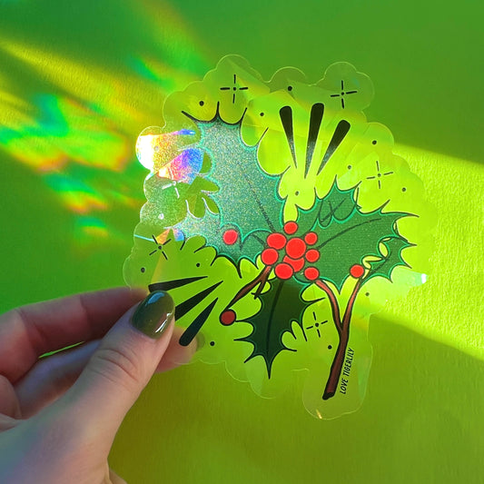Holly Rainbow Maker I December Birth Flower Suncatcher Window Sticker