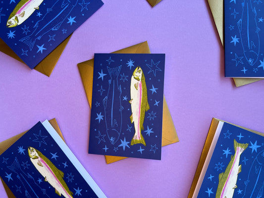 Salmon Greeting Card