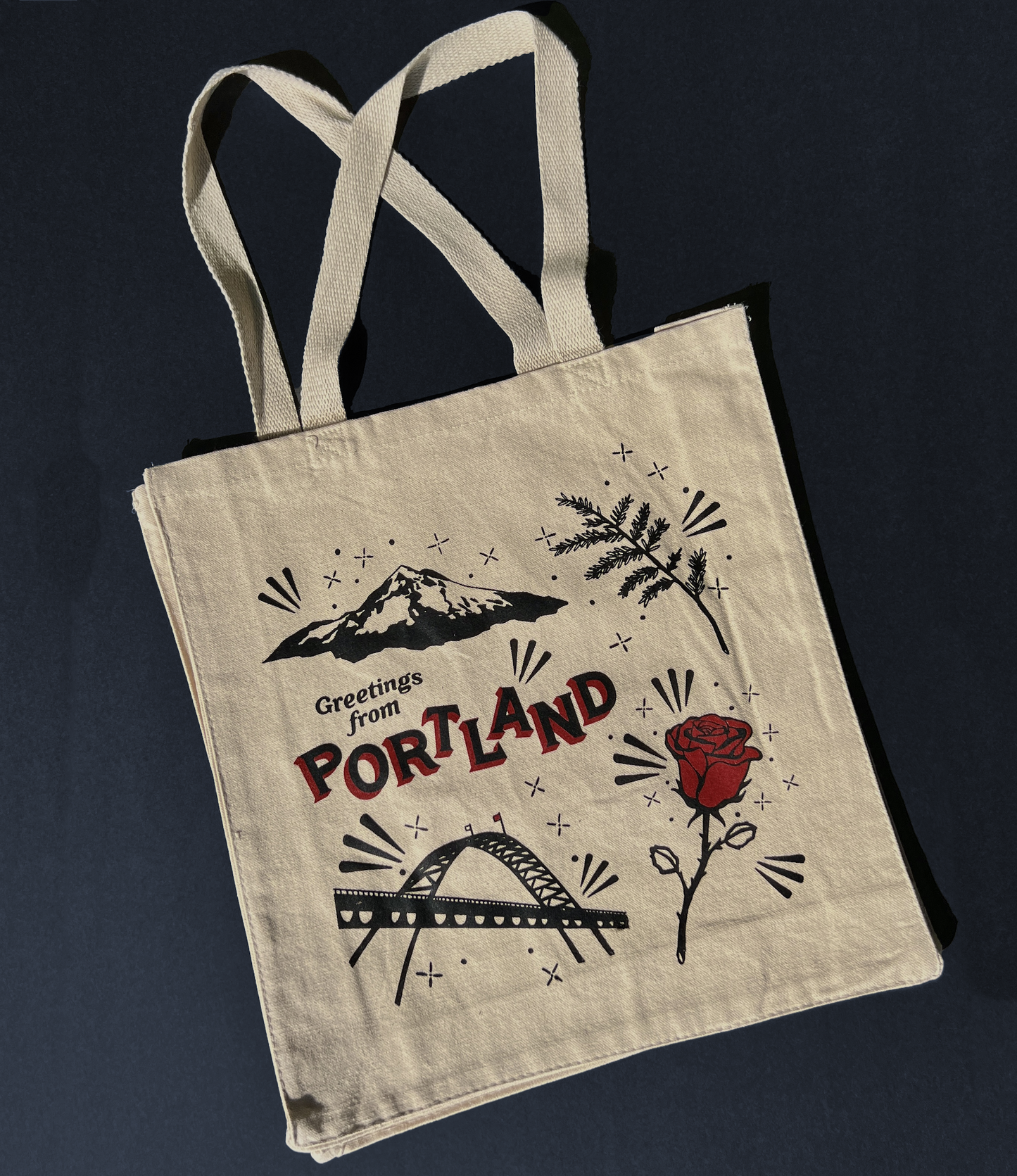 Greetings from Portland Totebag I Screen Printed Portland Oregon Canvas Bag