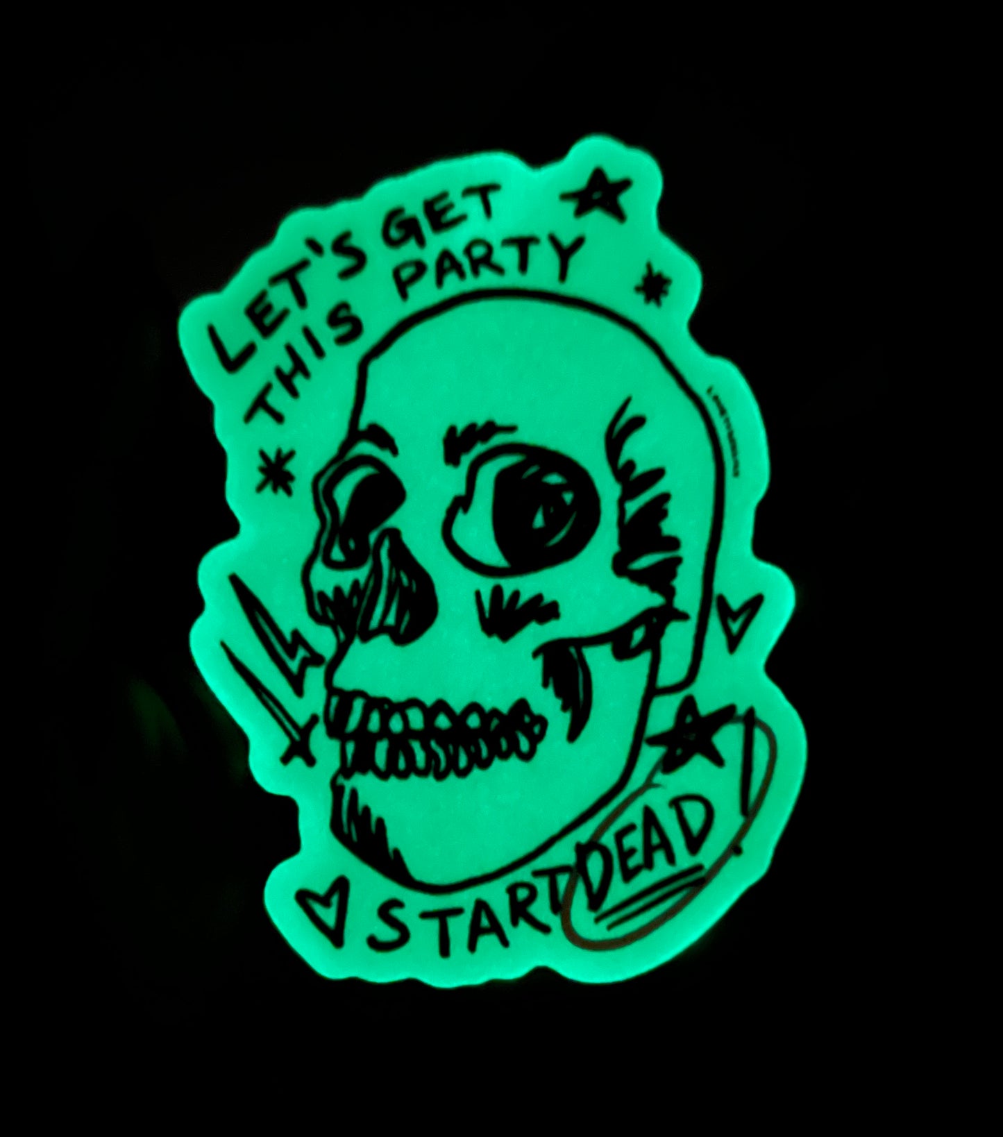 Party Skeleton Glow in the Dark Waterproof Sticker