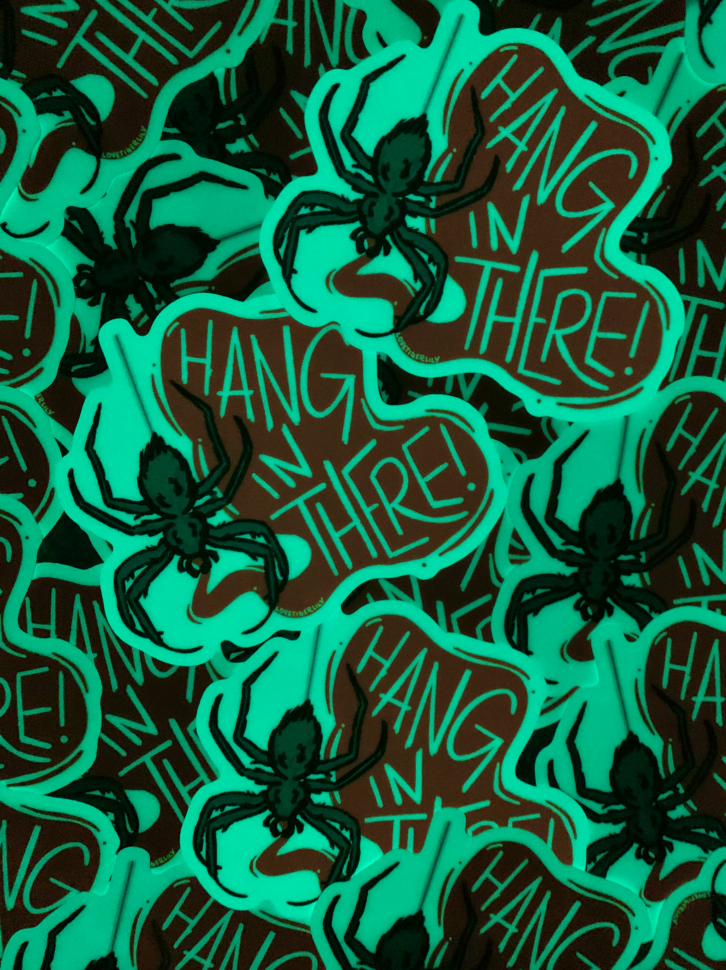 Hang in There Spider Glow in the Dark Sticker