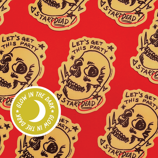 Party Skeleton Glow in the Dark Waterproof Sticker