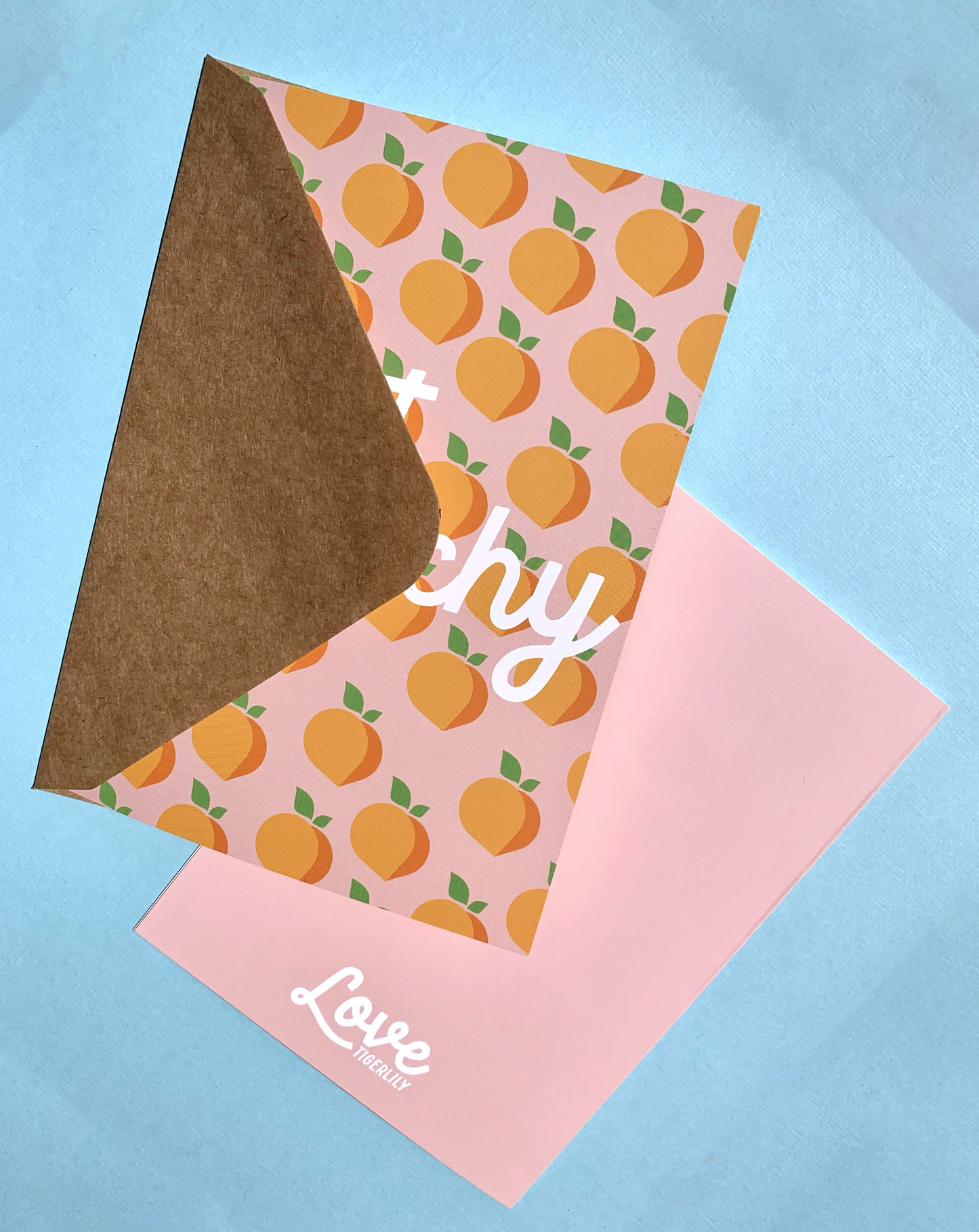 Peach Pun Greeting Cards with Envelope 5x7 I Just Peachy I I love you to Peaches I Sun of a Peach I Sweet as a Peach