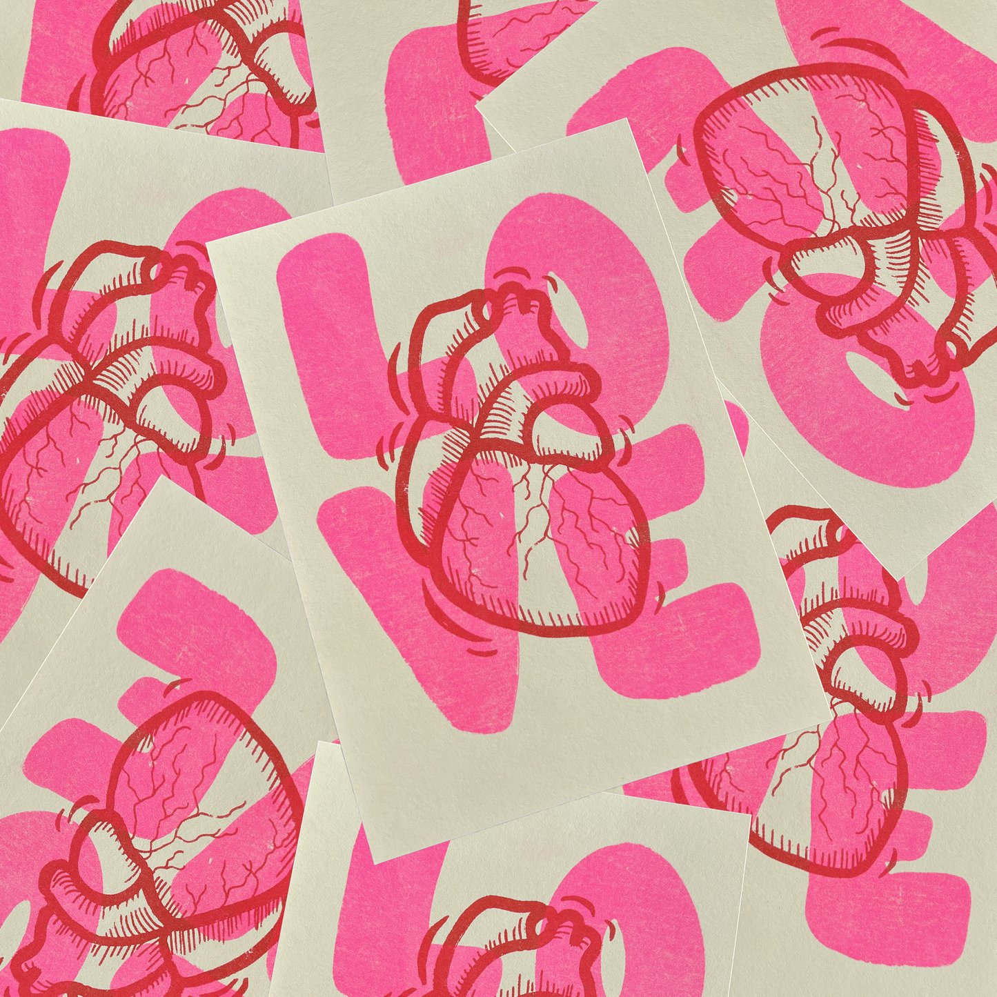 LOVE Heart Riso Mini Print (5"x7") I Valentine's Day Art