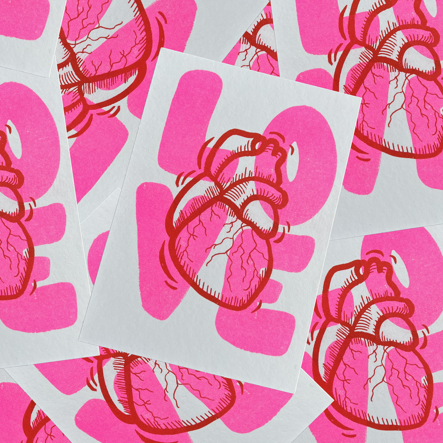 Happy Valentine's Day My Love - Risograph Printed Valentine's Day Card